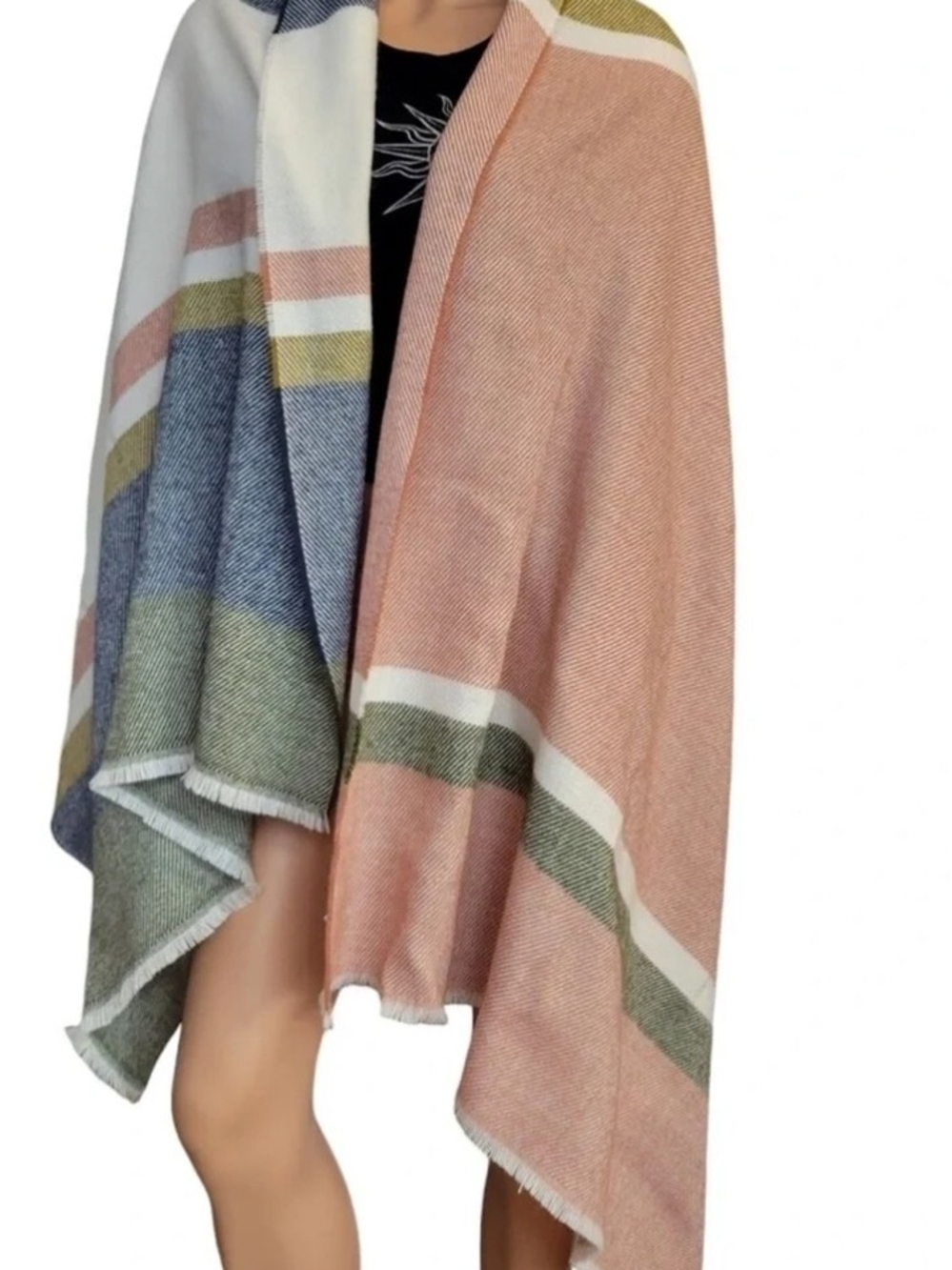 J.CREW Colorblock Wrap with Pink, Blue, Green & Cream Panels
